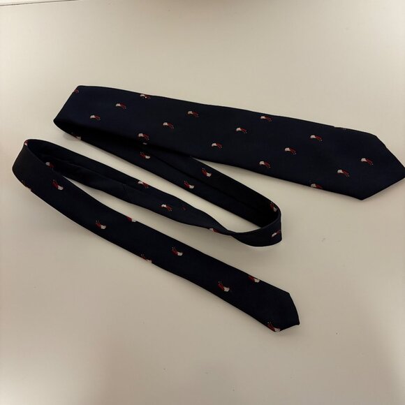 Ralph Marlin Vintage Tie Navy Golfer Putting Polyester Mens Necktie USA Office - Picture 2 of 7